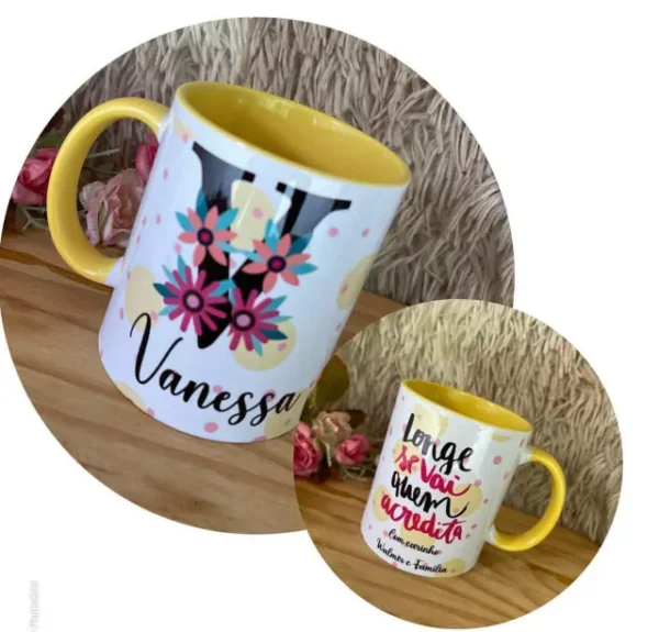 CANECA CERÂMICA COLORIDA FRASE E NOME - Imagem 5