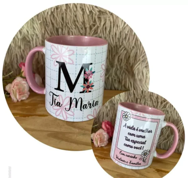 CANECA CERÂMICA COLORIDA FRASE E NOME - Imagem 4