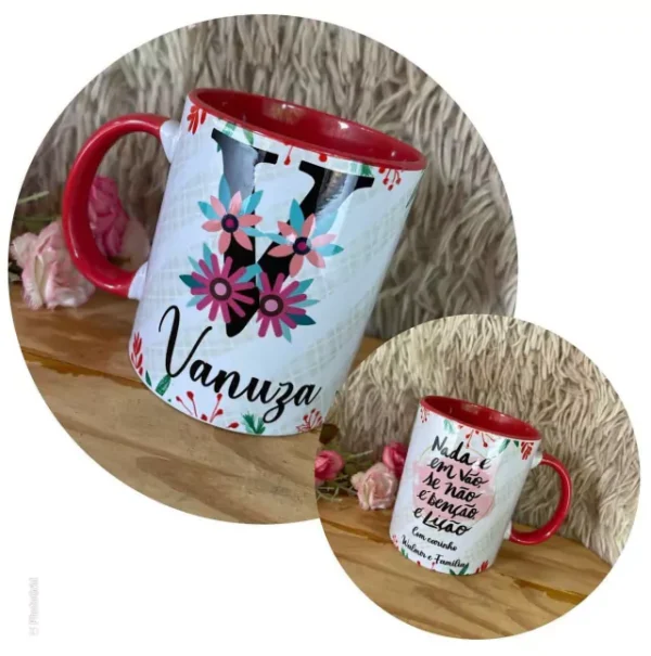 CANECA CERÂMICA COLORIDA FRASE E NOME - Imagem 3